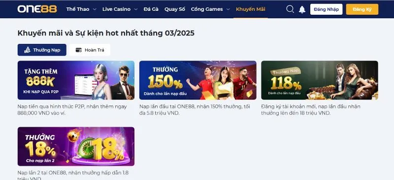 ONE88 với kho ưu đãi cực đã tri ân thành viên